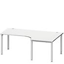 Mesa inclinada MODENA FLEX 90&deg;, extensão direita/ esquerda, tubo redondo de 4 pernas, B 2000 mm