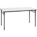 Mesa plegable, robusto bastidor de 4 patas con herraje especial plegable, An 1600 x F 800 x Al 725 mm, gris claro/negro