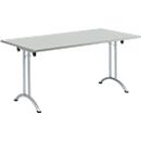 Mesa rebatível, 1600 x 700 mm, armação branco- alumínio