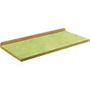 Met kunststof omkleed werkblad met stootrand en hardhouten randen