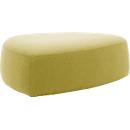 Meubles rembourrés Leyform GOGO Pouf, grand, ovale, L 1240 x P 1090 x H 440 mm, avec patins, revêtement en tissu, jaune