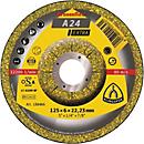 Meule à ébarber A 24 Extra D115xS6mm courbé STA perçage 22,23mm KLINGSPOR