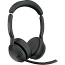 Micro-casque Jabra Evolve2 55, station de charge, portée jusqu'à 30 m, jusqu'à 10 h, optimisé UC, stéréo, noir