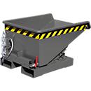 Mini-Spänebehälter Typ EXPO-E 150, Seilzug-Kippvorgang, Inhalt 0,15 m³, bis 750 kg, mausgrau RAL 7005