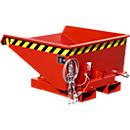 Mini-Spänebehälter Typ EXPO-E 225, Seilzug-Kippvorgang, Inhalt 0,225 m³, bis 750 kg, feuerrot RAL 3000