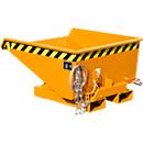 Mini-Spänebehälter Typ EXPO-E 225, Seilzug-Kippvorgang, Inhalt 0,225 m³, bis 750 kg, gelborange RAL 2000