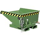 Mini-Spänebehälter Typ EXPO-E 225, Seilzug-Kippvorgang, Inhalt 0,225 m³, bis 750 kg, resedagrün RAL 6011