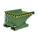 Mini spanencontainer type EXPO-E 150, kabelbediend kantelproces, capaciteit 0,15 m³, tot 750 kg, resedagroen RAL 6011