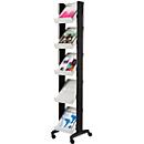 Mobiele folderhouder CORNER - B 350 x D 385 x H 1675 mm - 5 legborden - grijs