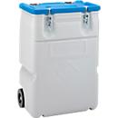 Mobil-Box CEMO, Volumen 170 l, für feste Gefahrstoffgüter Verpackungsgruppe II und III, konform mit ADR/RID/IMDG Code, Klappdeckel, PE, grau/blau