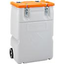Mobil-Box CEMO, Volumen 170 l, für feste Gefahrstoffgüter Verpackungsgruppe II und III, konform mit ADR/RID/IMDG Code, Klappdeckel, PE, grau/orange