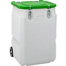 Mobil-Box CEMO, Volumen 250 l, für feste Gefahrstoffgüter Verpackungsgruppe II und III, konform mit ADR/RID/IMDG Code, Klappdeckel, PE, grau/grün