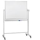Mobile Drehtafel Franken, Querformat, 360° schwenkbar, mit Stativ, B 1200 x H 900 mm, emailliert weiß
