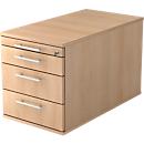 Mobile pedestal, 3 drawers, 1 utensil drawer, W 428 x D 800 x H 512 mm, oak decor