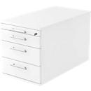 Mobile pedestal, 3 drawers, 1 utensil drawer, W 428 x D 800 x H 512 mm, white