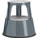 Mobile roller step stool, non-slip rubber coating, H 410 x 433/283 mm, up to 150 kg, basalt grey