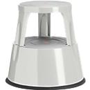 Mobile roller step stool, non-slip rubber coating, H 410 x 433/283 mm, up to 150 kg, grey