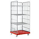 Mobile shelving, H 1800 x W 815 x D 724 mm, red