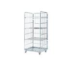 Mobile shelving with steel roller conveyor, usable height 1600 mm, floor with 20° inclination