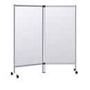 Mobile Spuckschutz-Doppeltrennwand Modell A, Acrylglas, Stärke 3 mm, B 1715 x T 390 x H 1800 mm, mit Rollen