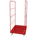 Mobile table top, plastic, with 2 side grids, height 1650 mm, bright red RAL 3000