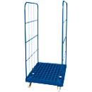 Mobile table top, plastic, with 2 side grids, height 1650 mm, gentian blue RAL 5010