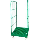 Mobile table top, plastic, with 2 side grids, height 1650 mm, traffic green RAL 6024