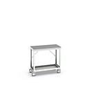 Mobile Werkbank Bott verso, Linoleum-Platte, 1 Ablageboden, mit Querstrebenset, B 1000 x T 600 x H 930 mm, RAL 7035 Lichtgrau