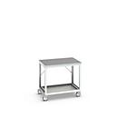Mobile Werkbank Bott verso, Linoleum-Platte, 1 Ablageboden, mit Querstrebenset, B 1000 x T 800 x H 930 mm, RAL 7035 Lichtgrau