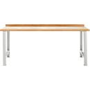 Modular workbench Schäfer Shop Select, basic unit, beech multiplex top, up to 500 kg, W 2000 x D 700 x H 840 mm, light gray ral 7035