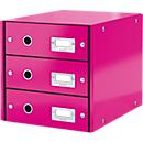 Module à 3 tiroirs Click + Store LEITZ®, en carton, rose