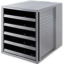 Module à tiroirs KARMA, 5 tiroirs ouverts, A4, L 275 x P 330 x H 320 mm, gris