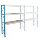 module d'extension, rayonnage longue portée Epsivol, 3 niveaux, l. 1800 x P 800 x H 2000 mm