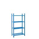 Module de base pour rayonnages à emboîter, avec 4 étagères de caillebotis, l. 1260 x P 600 x H 2000 mm