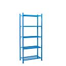 Module de base pour rayonnages à emboîter, avec 5 étagères de caillebotis, l. 1260 x P 800 x H 2500 mm