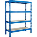 Módulo básico, estantería modular de gran envergadura, 4 estantes, 2000 mm de altura x 1600 mm de anchura x 600 mm de profundidad