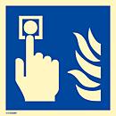 moedel Brandschutzschild „Hausalarm (Brandmelder-Flamme)“, Kunststoff, langnachleuchtend, B 200 x H 200 mm