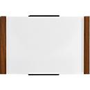 moedel deurlabel LMH, DIN A6, hout en aluminium frame, individueel labelbaar, polyester afdekking, zelfklevende montage, B 160 x H 103 mm, notenhout