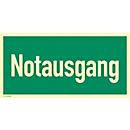 moedel Hinweisschild „Notausgang“, Leuchtklasse C, 160 mcd/m², L 148 x B 297 mm, Kunststoff, grün