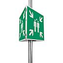 moedel Kit de panneaux de signalisation 'Point de collecte', triangulaire, pour poteaux jusqu'à Ø 90 mm, jusqu'à 40 m, matériel de montage inclus, L 400 x l 400 mm, aluminium, vert
