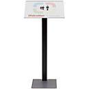 Moedel Madrid Infostativ 2.0, DIN A4, format vertical ou horizontal, autonome, aluminium, avec insert, argenté