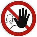 moedel Panneau d'interdiction "Accès interdit aux personnes non autorisées", aluminium, Ø 200 mm, DIN 4844-2