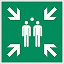 moedel Panneau de secours 'Poste de rassemblement', selon ISO 7010 E007, aluminium, photoluminescent, L 200 x H 200 mm