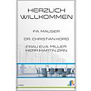 moedel Türschild Madrid Silver Line, Aluminiumrahmen, nicht reflektierende Acrylglasscheibe, Schiebeführung, Schraub-/Klebemontage, alusilber, B 299,5 x H 422,5 mm