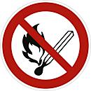moedel Verbotsschild 'Keine offene Flamme', nach ISO 7010, Folie selbstklebend, Ø 100 mm