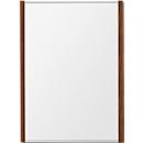 moedel wandbord LMH DIN A4, staand formaat, personaliseerbaar, zelfklevend of schroefbevestiging, B 221,5 x H 299,5 mm, zilver/walnoot