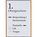 moedel Wandschild LMH, DIN A3, Hochformat, Holz- und Aluminiumrahmen, Klebe- oder Schraubmontage, B 308,5 x H 422,5 mm, schwarz/Eiche