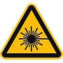 moedel Warnzeichen „Warnung vor Laserstrahl“, nach ISO 7010 W004, Folie selbstklebend, B 30 x H 30 mm, 6 Stück/Bogen