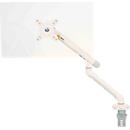 Monitorarm BakkerElkhuizen BE Flexibel, voor 1 monitor, tot 10 kg, draaibaar, kantelbaar en zwenkbaar, klembreedte 80 mm, VESA-compatibel, ergonomisch, in hoogte verstelbaar van 170 tot 582 mm, lichtgrijs/wit