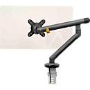 Monitorarm BakkerElkhuizen BE Flexible, für 1 Monitor, bis 10 kg, dreh-, neig- und schwenkbar, 80 mm Klemmweite, VESA-komaptibel, ergonomisch, Höhenverstellbar von 170 bis 582 mm, dunkelgrau/schwarz